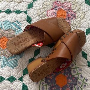 Cork mule sandals